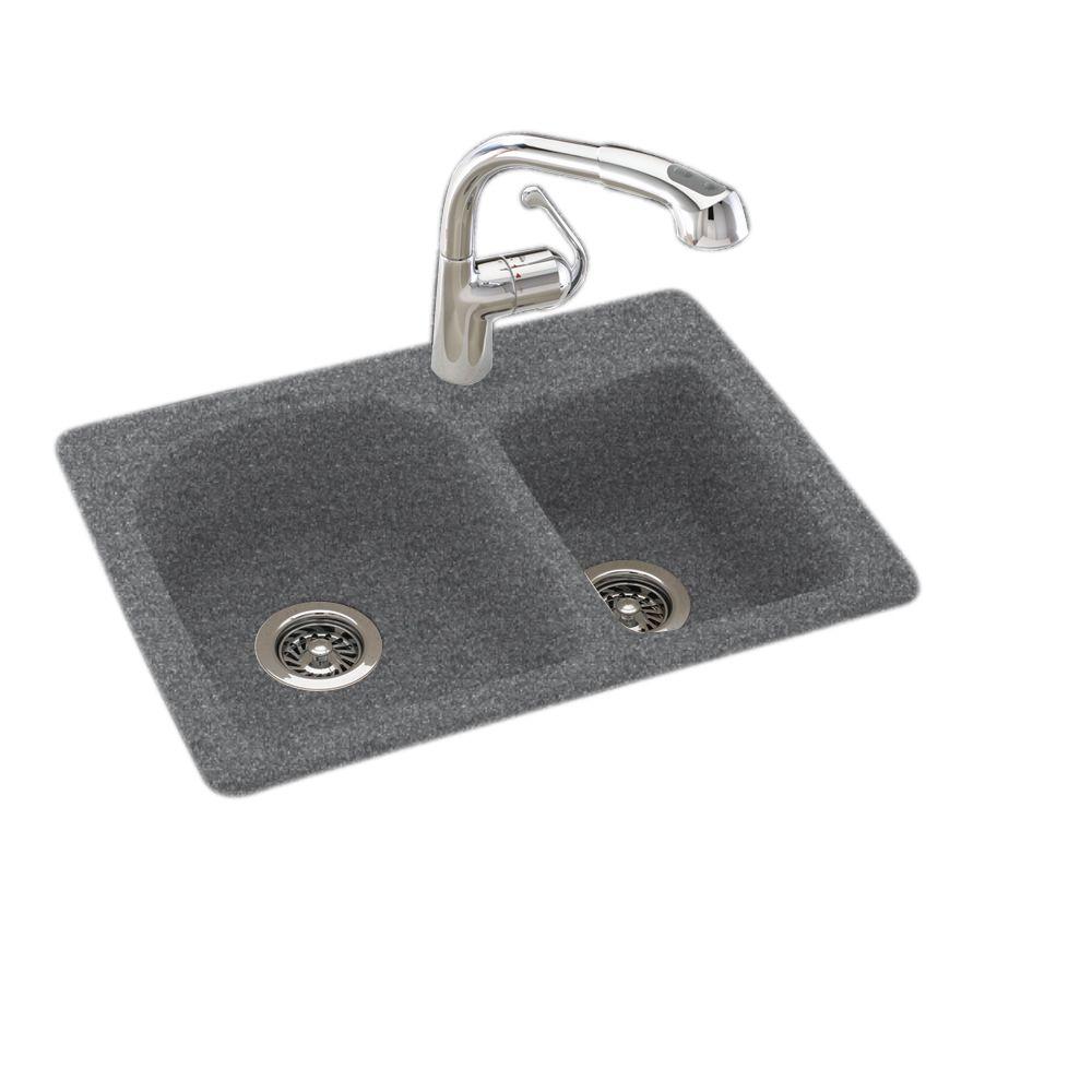 Swan KSDB-2518-010 25  X 18  Swanstone Double-Basin Dual Mount Kitchen Sink  Available in Various Colors