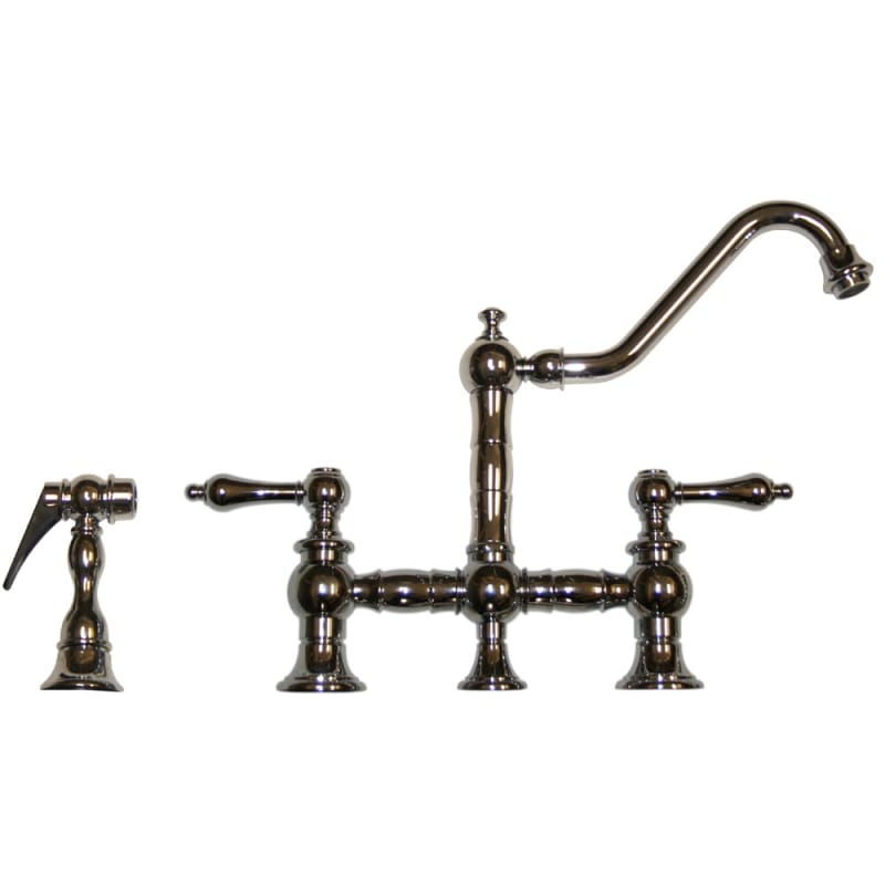 WHKBTLV3-9201-C Vintage III Bridge Faucet with Long Traditional Swivel Spout  Lever Handles and Solid Brass Side