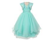 Chic Baby Girls Mint Ruffle Satin Bolero Junior Bridesmaid Dress 10