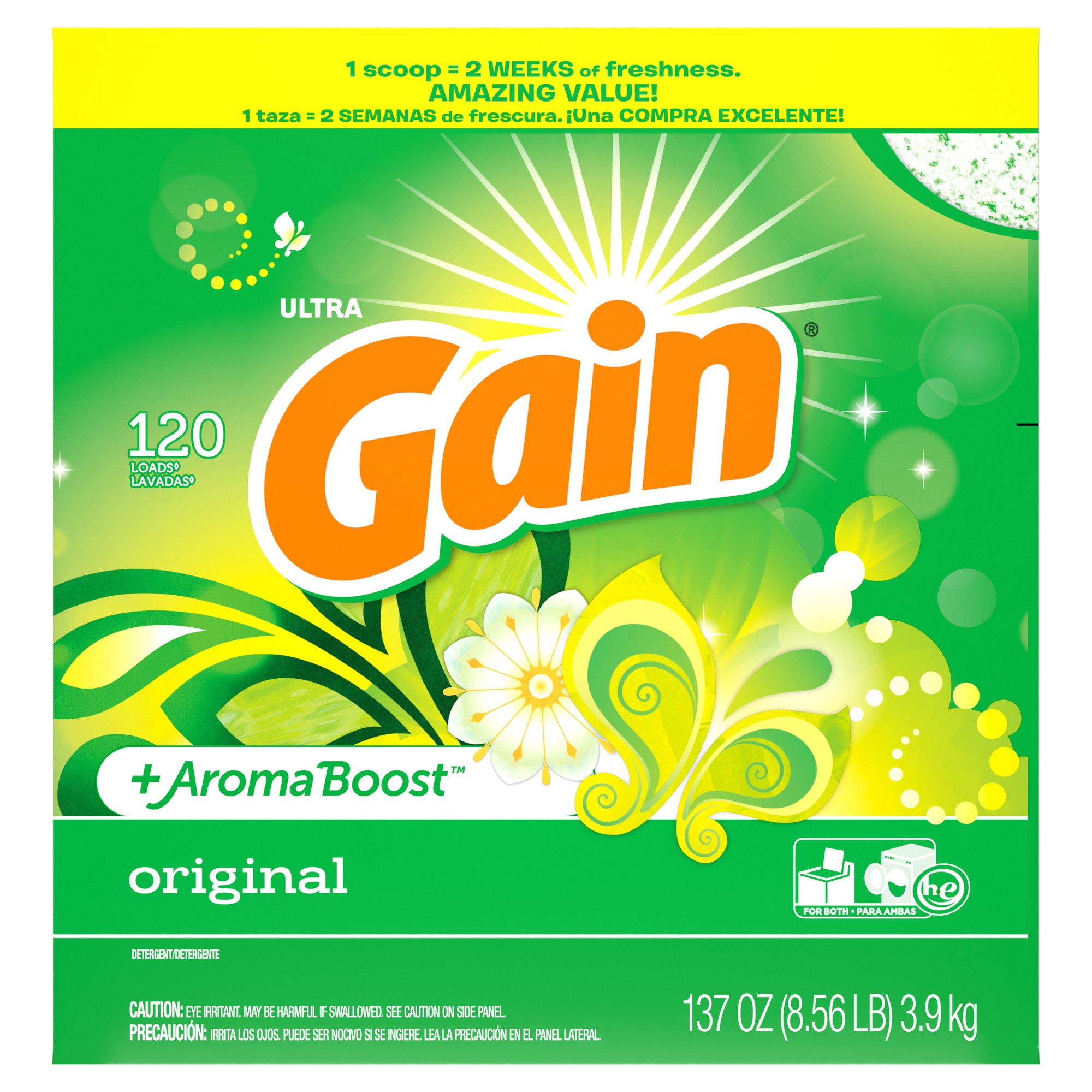Gain Original, Powder Laundry Detergent, 137 Oz, 120 Loads