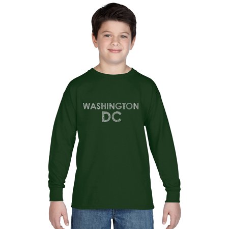 LA Pop Art Boy S Word Art Long Sleeve - WASHINGTON DC NEIGHBORHOODS