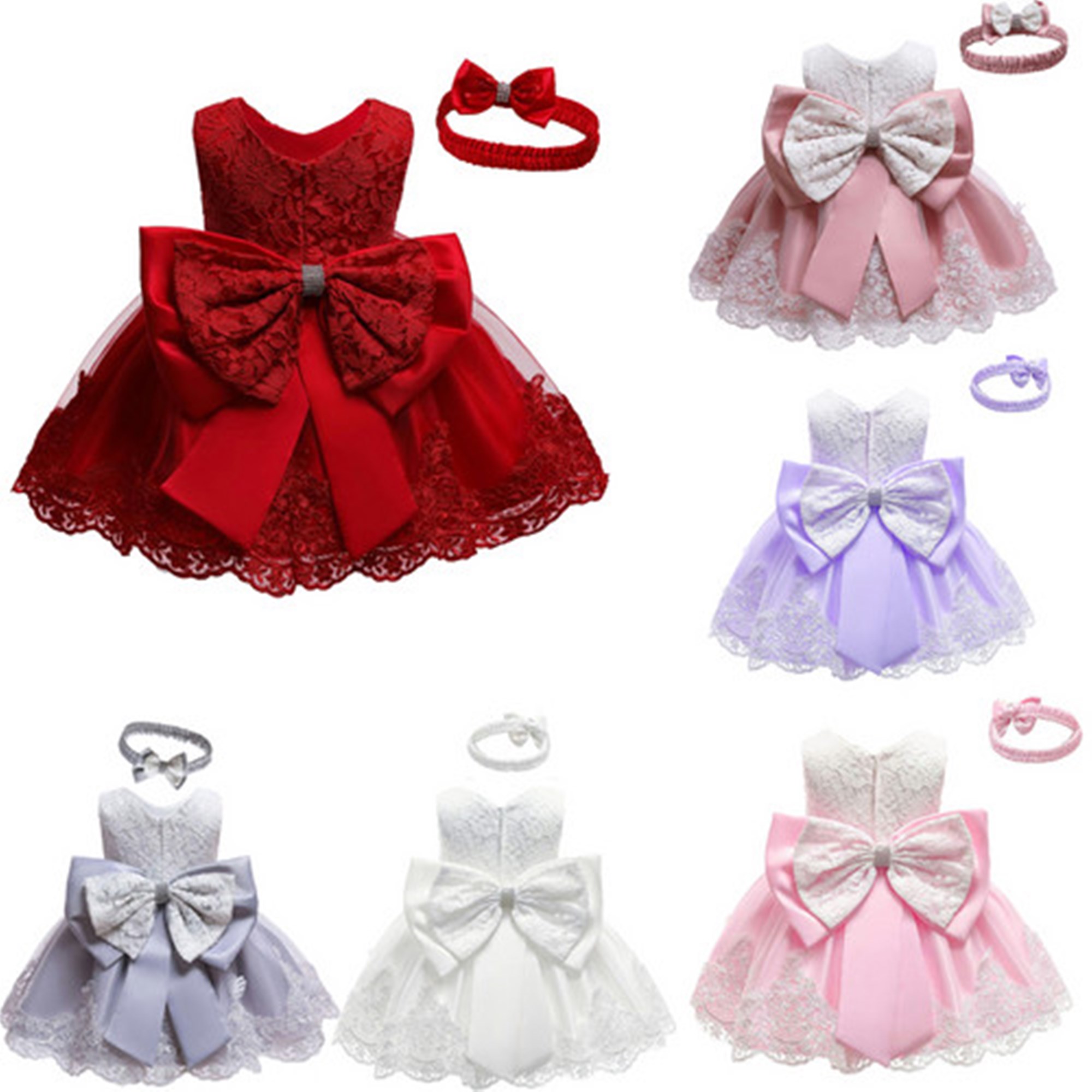 Bagilaanoe Christmas Newborn Baby Girls Lace Ball Gown Dress Birthday Xmas Party Costumes