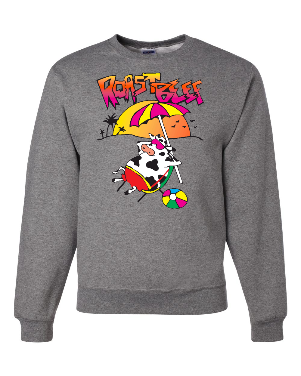 Roast Beef Beach Cow Funny Dustin Costume Idea Stranger Mens Pop Culture Graphic Sweatshirt