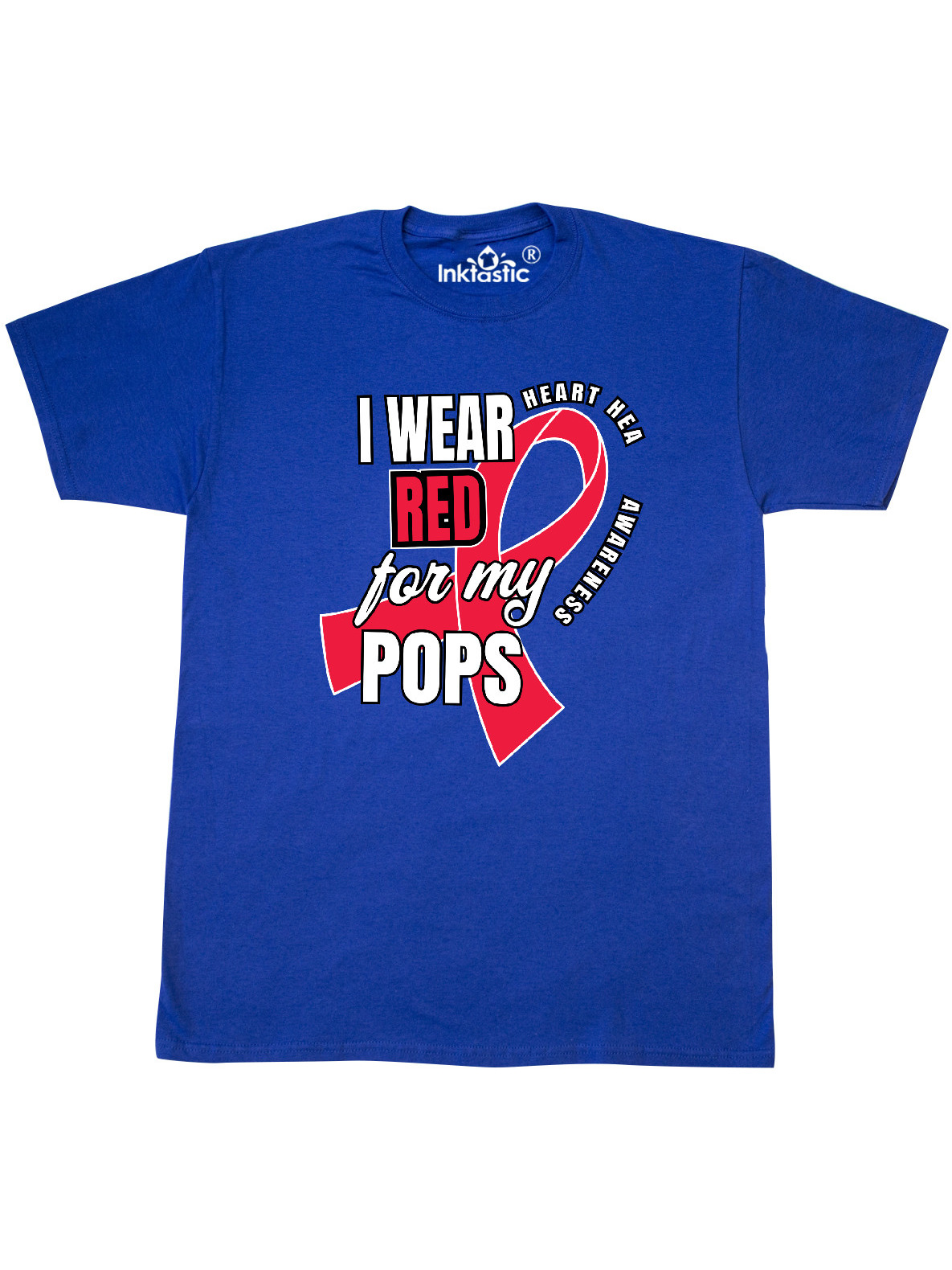 Inktastic Heart HeaIth Awareness I Wear Red for My Pops Adult T-Shirt Male
