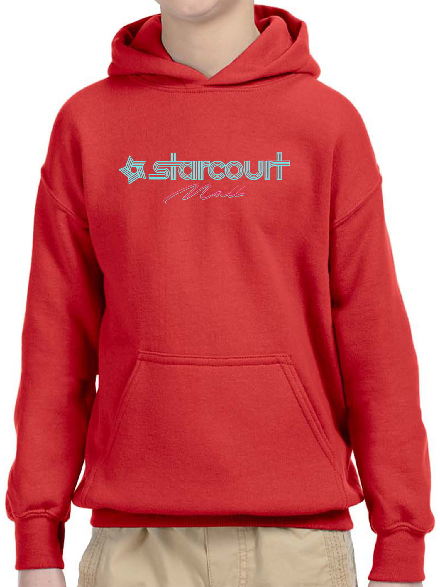 Trendy USA 1311 - Youth Hoodie Starcourt Mall Stranger TV Movie Pop Culture Unisex Pullover Sweatshirt Medium Red