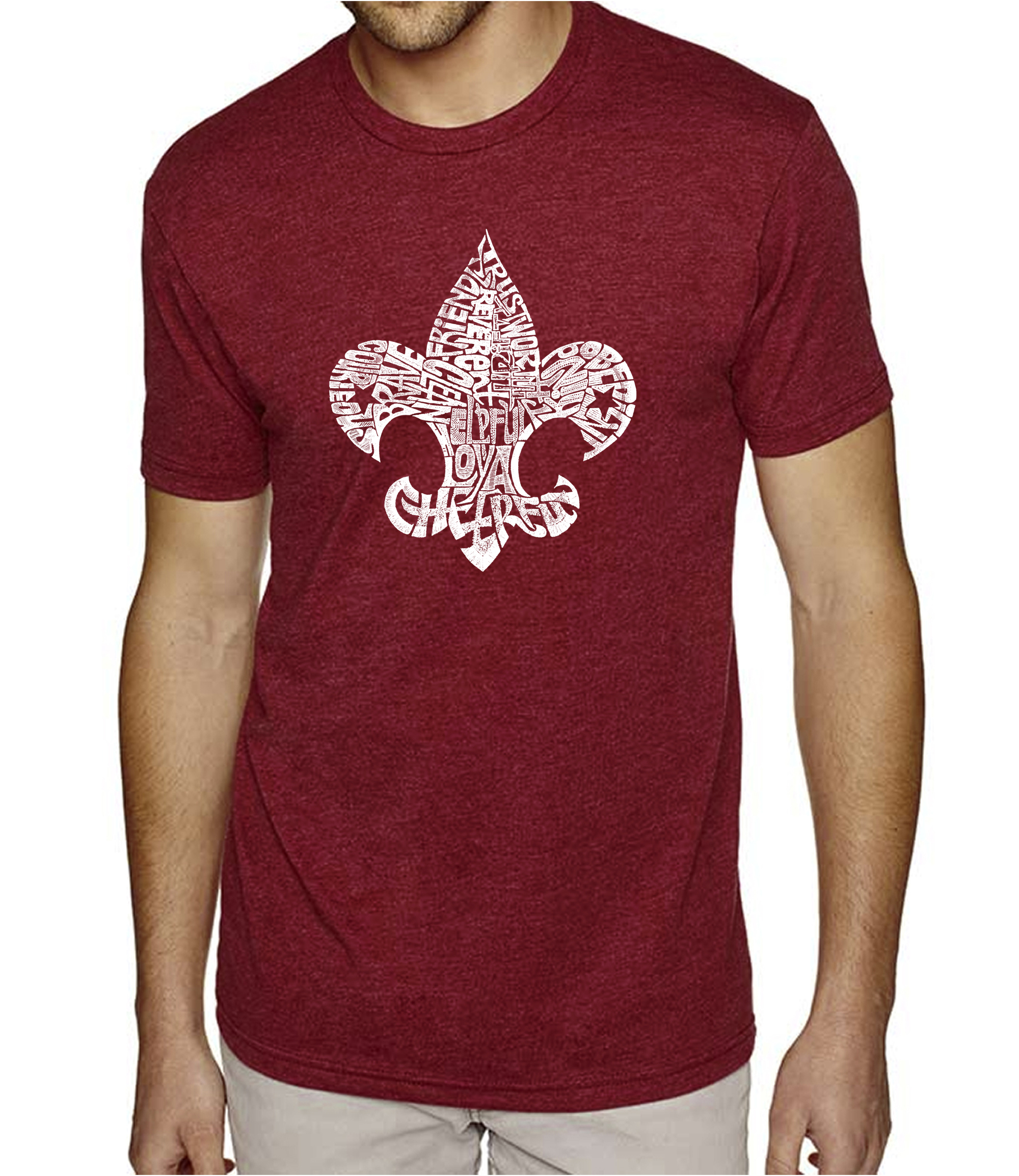LA Pop Art Men's Premium Blend Word Art T-shirt - 12 Points of Scout Law