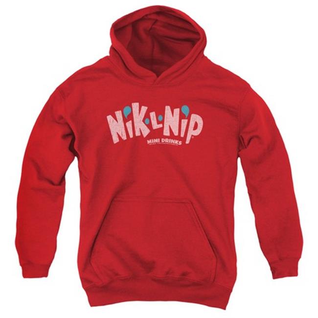 Trevco Dubble Bubble-Distressed Logo - Youth Pull-Over Hoodie - Red- Small