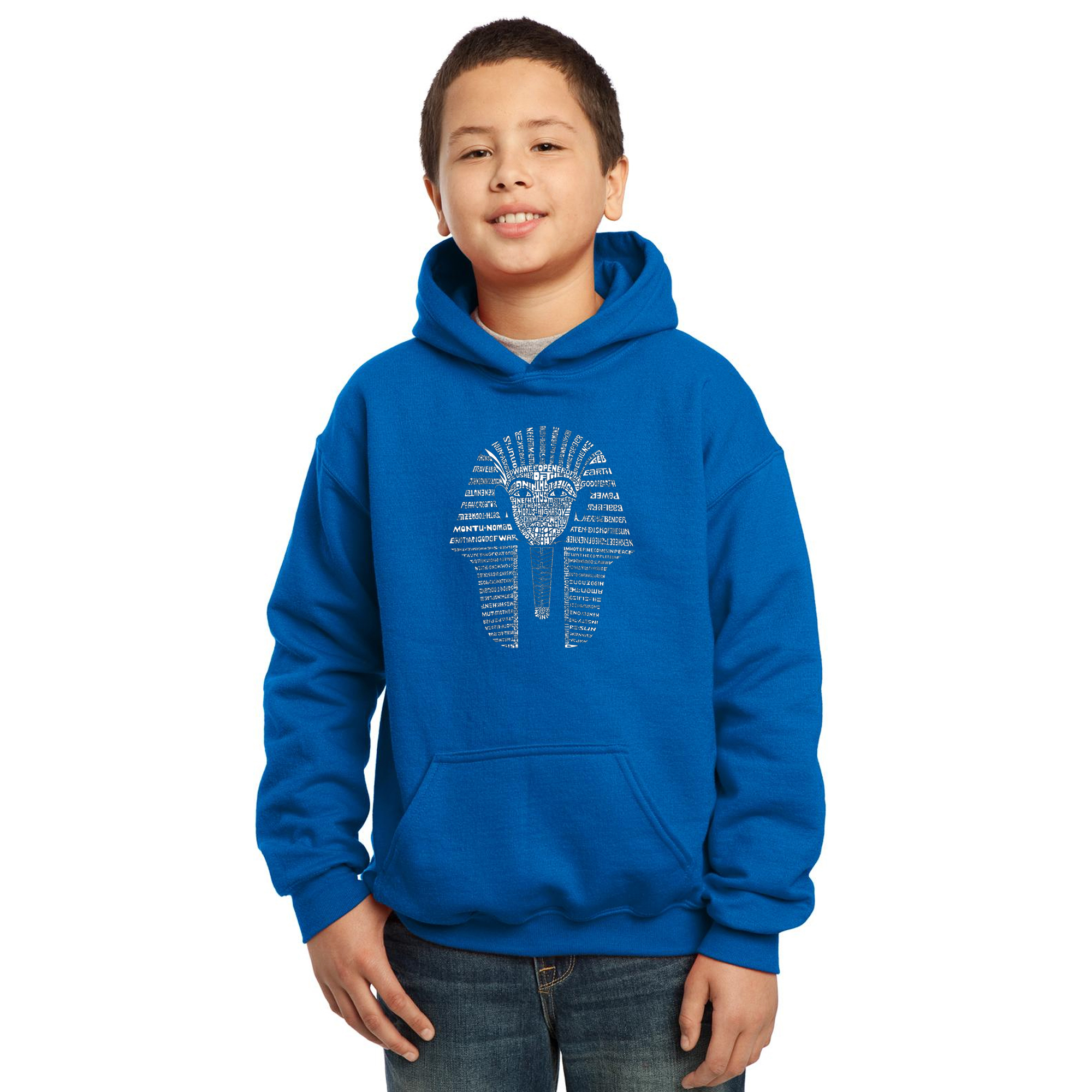 LA Pop Art Boy S Word Art Hooded Sweatshirt - KING TUT