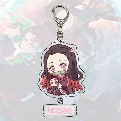KABOER 1Pcs Demon Slayer: Kimetsu No Yaiba Acrylic Keychain Keyring Cosplay Anime Charm