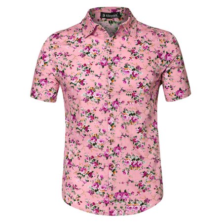 Lars Amadeus Men S Short Sleeve Printed Button Front Beach Hawaiian Shirt