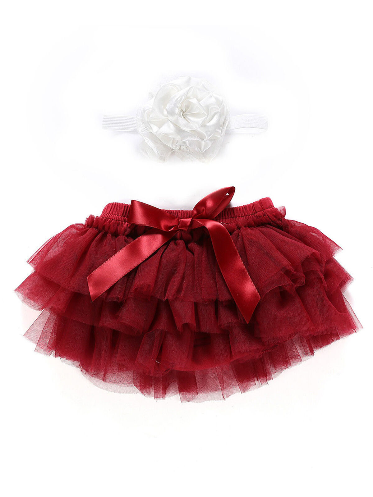 Sweet Baby Girls Newborn Tutu Dancewear Bowknot Dress Skirt & Headband Outfit Set Costume