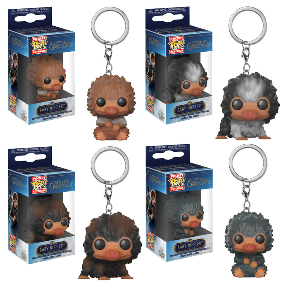 Funko Pocket POP! Keychains - Fantastic Beasts 2 - SET of 4 BABY NIFFLERS (Black, Gray, Tan & Black/