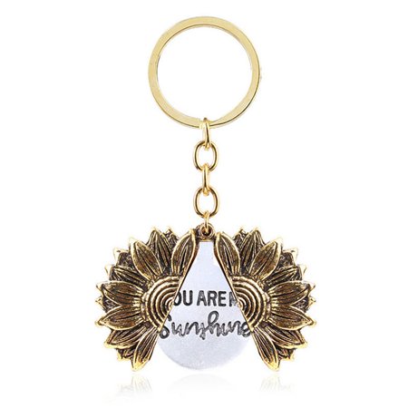 Raypadula Keychain Sunflower Jewelry Sunflower Key Ring Silver Sunflower Charm Flower Keychain Bridesmaid Keychain Flower Girl