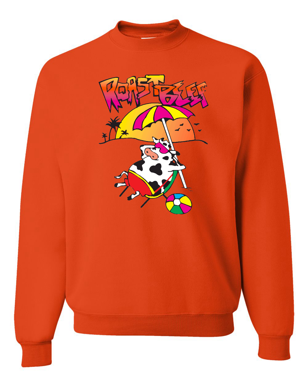 Roast Beef Beach Cow Funny Dustin Costume Idea Stranger Mens Pop Culture Graphic Sweatshirt