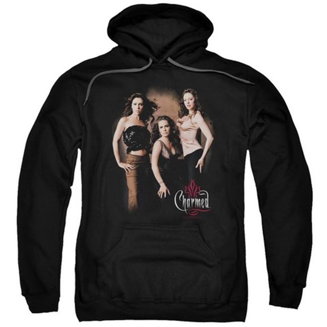 Trevco Charmed-Three Hot Witches - Adult Pull-Over Hoodie - Black- 2X