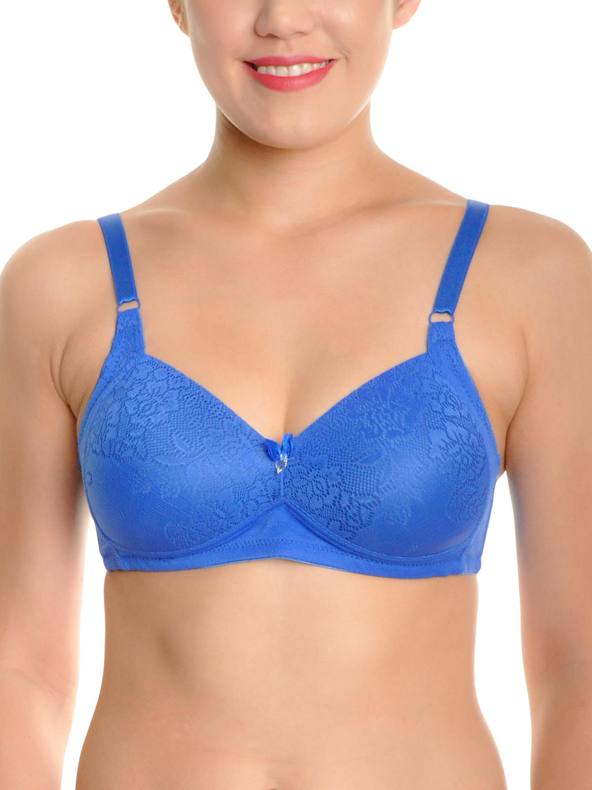 Angelina Wire-Free Lace Bra with Heart Charm (6-Pack)