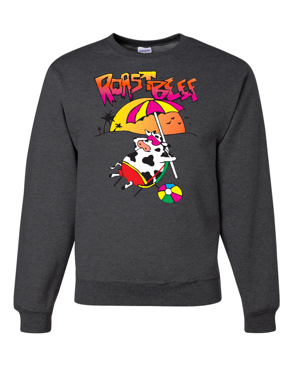 Roast Beef Beach Cow Funny Dustin Costume Idea Stranger Mens Pop Culture Graphic Sweatshirt