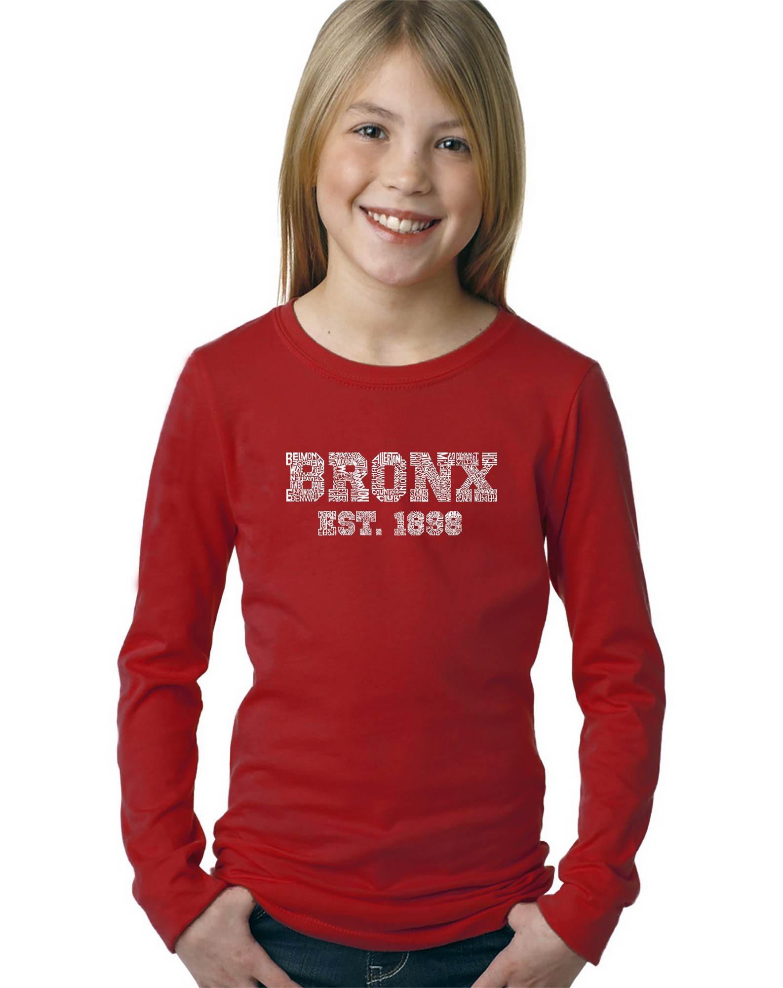 LA Pop Art Girl S Word Art Long Sleeve - POPULAR NEIGHBORHOODS in BRONX  NY
