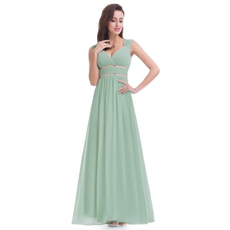 Ever-Pretty Juniors's Elegant V-neck Formal Evening Bridesmaid Dresses for Juniors 08697J Mint Green US5