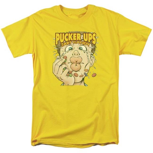 Trevco Dubble Bubble-Pucker Ups - Short Sleeve Adult 18-1 Tee - Yellow, 3X