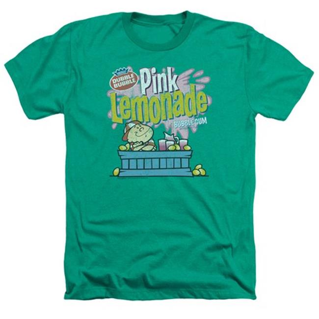 Trevco Dubble Bubble-Pink Lemonade - Adult Heather Tee - Kelly Green  Medium
