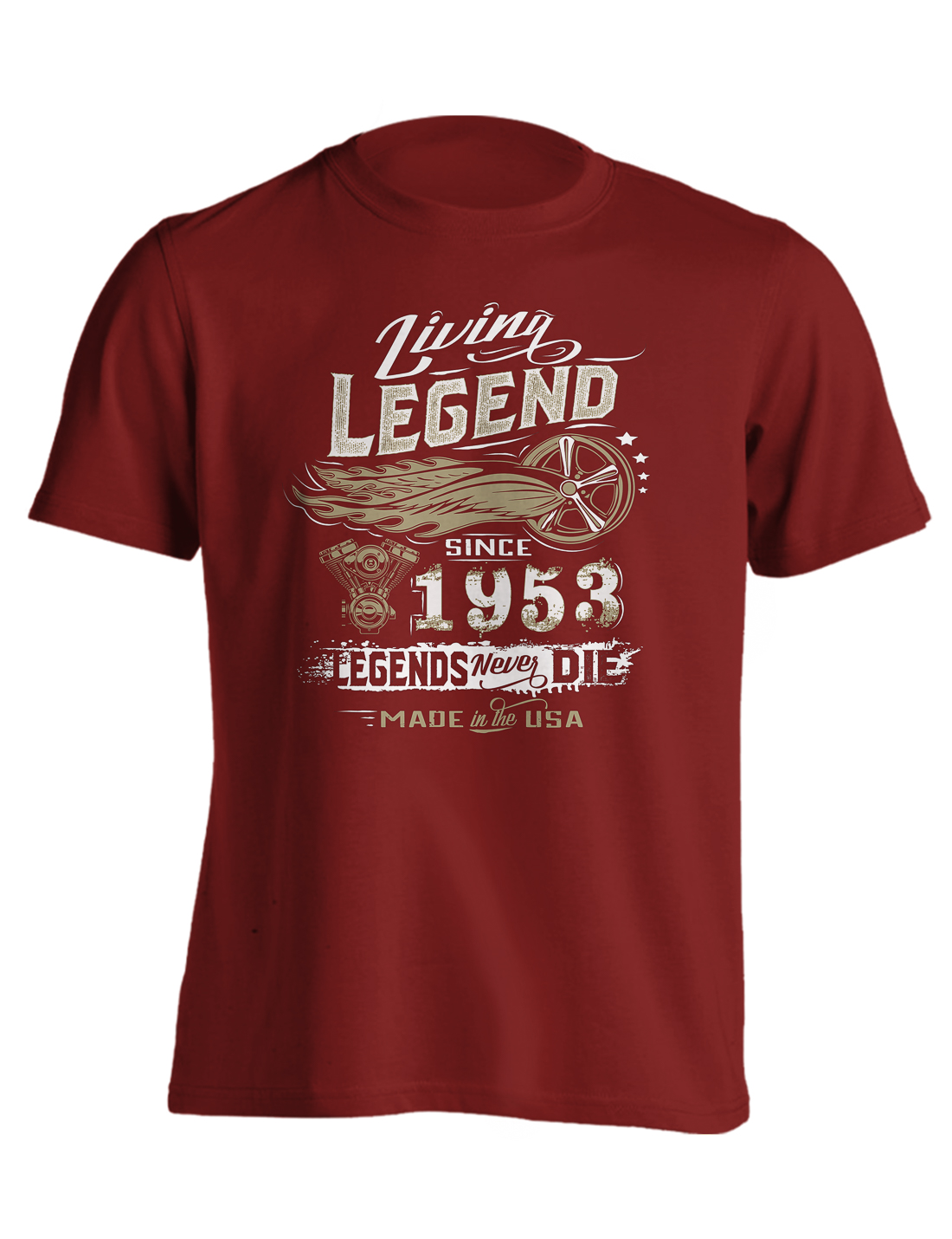 Living Legend 66th Birthday Gift Shirt for Those Born in 1953 X-Large - Red