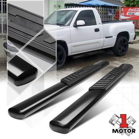 Black 5 Oval Side Step Nerf Bar Running Board for 99-14 Silverado/Sierra Reg Cab 00 01 02 03 04 05 06 07 08 09 10 11 12 13