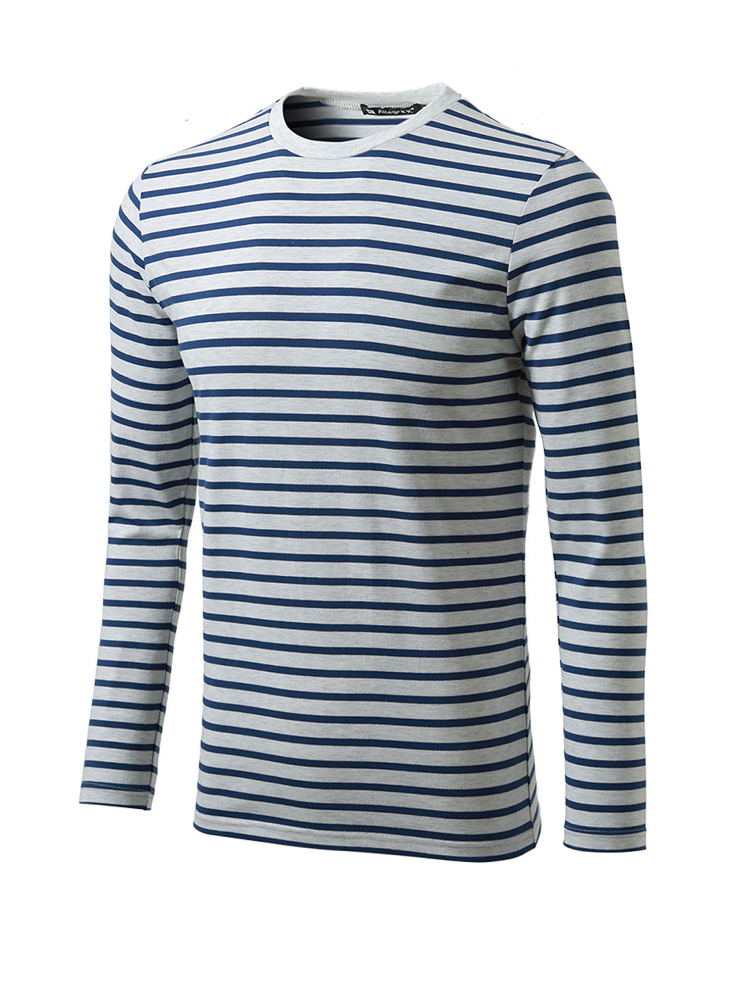 Lars Amadeus Men S Striped Crew Neck Long Sleeve T-shirt Cotton Pullover Top