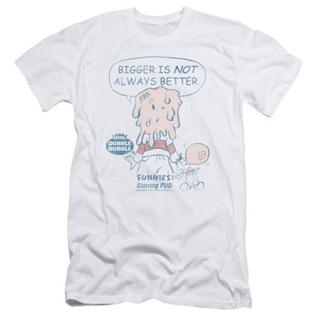 Trevco Dubble Bubble-Bigger - Short Sleeve Adult 30-1 Tee - White & Extra Large