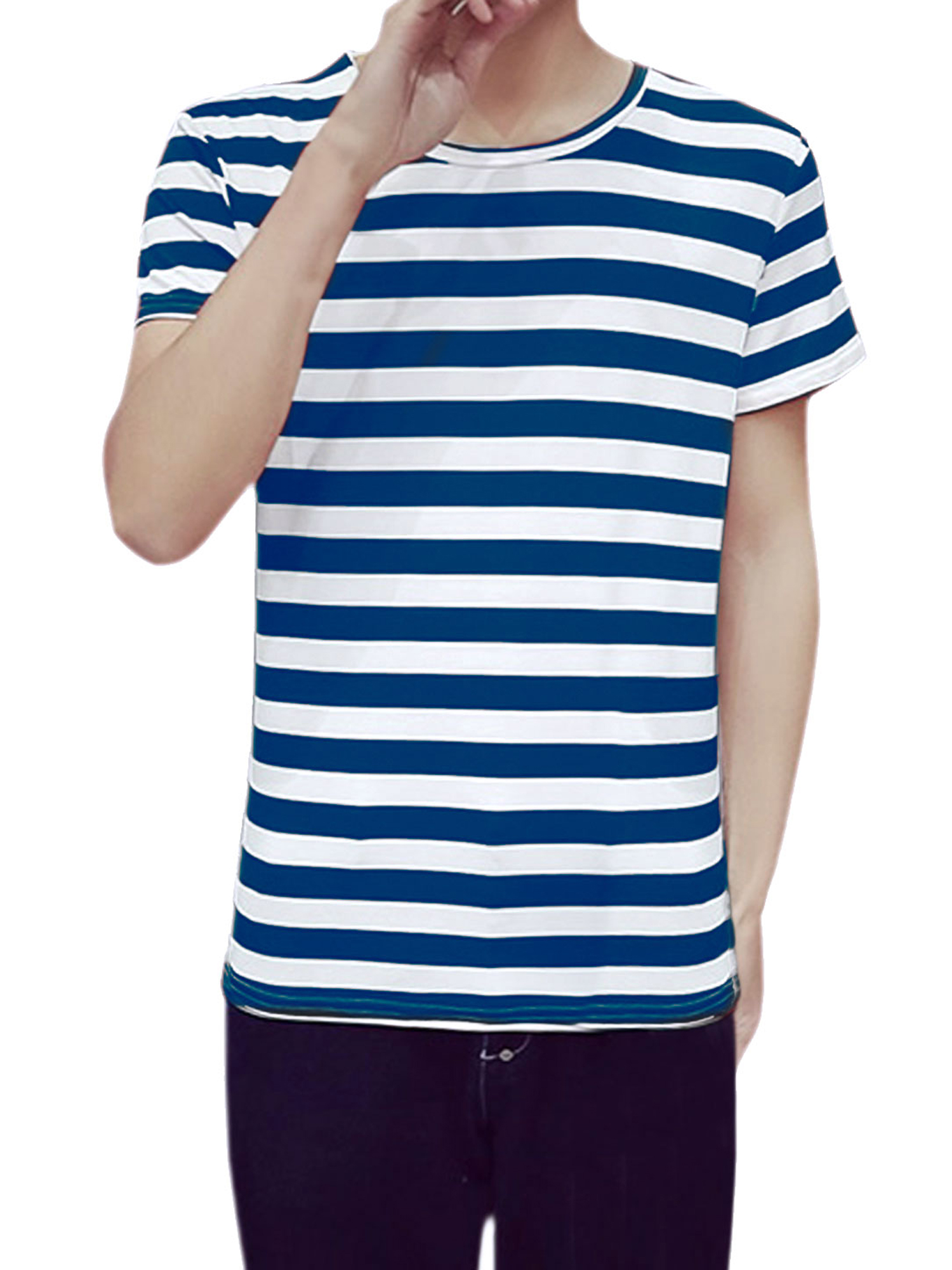 Lars Amadeus Men S Vintage Crew Neck Short Sleeve Striped T-shirt