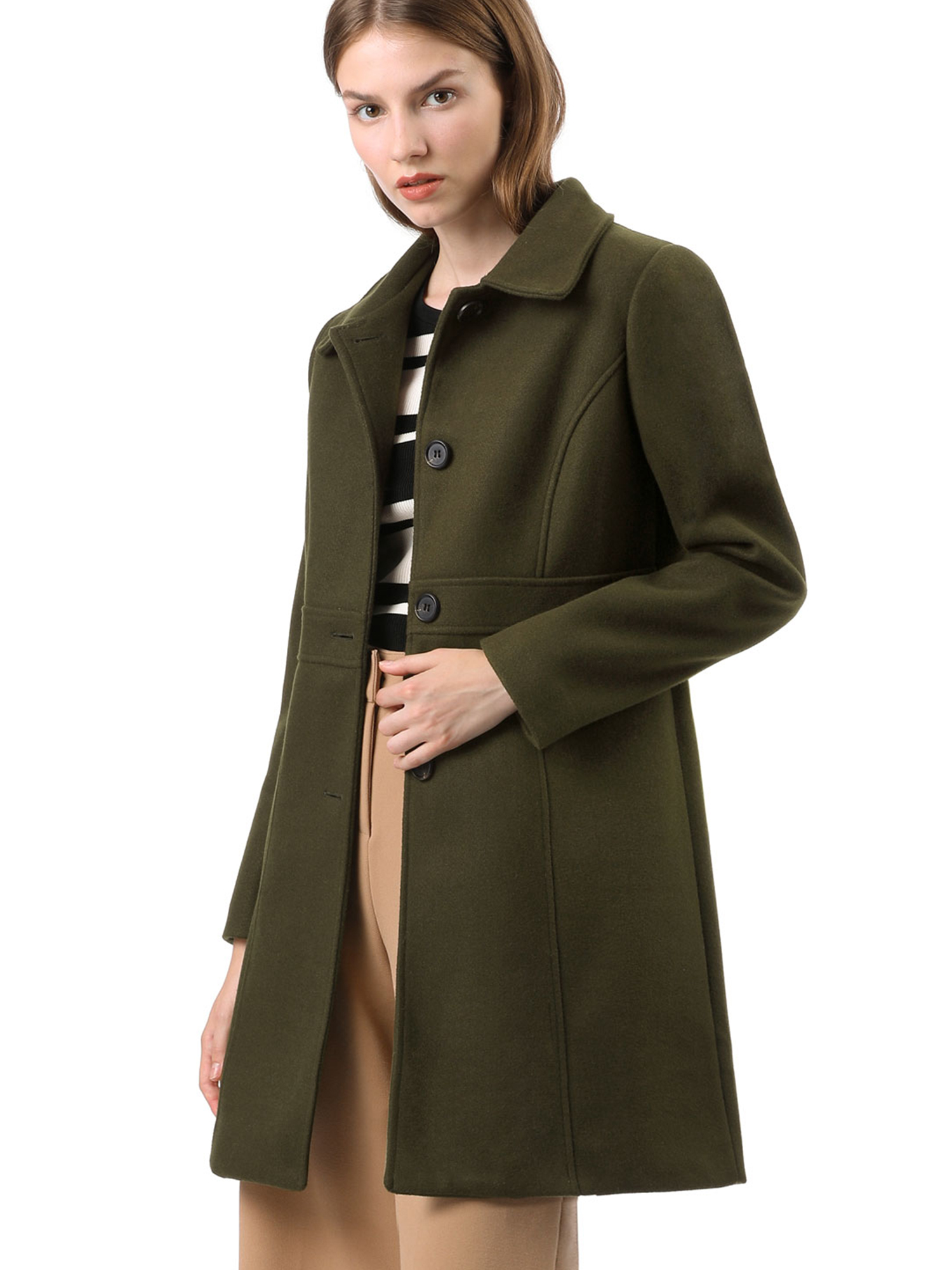 Allegra K Women S Classic Outerwear Lapel Button Closure Long Coat
