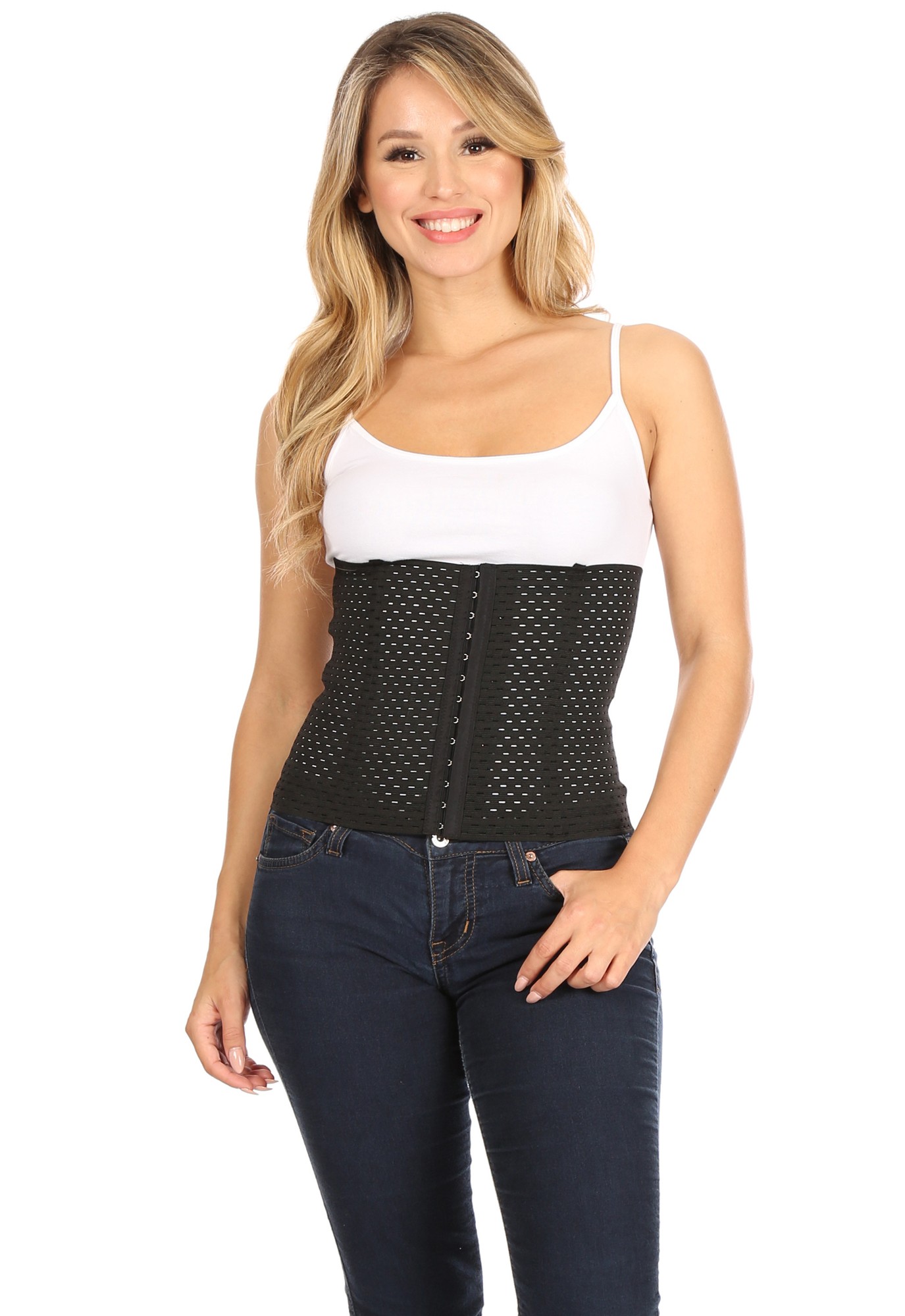 1021 Women Trimmer Slimmer Belt Latex Corset Waist Cincher Body Shaper