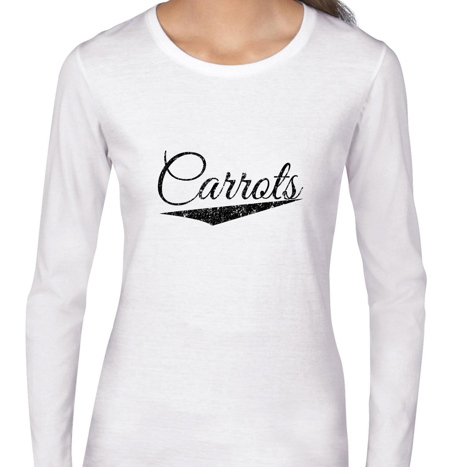 Carrots - Cool Style Font Vegetarian Dieting Juicing Love Women S Long Sleeve Grey T-Shirt