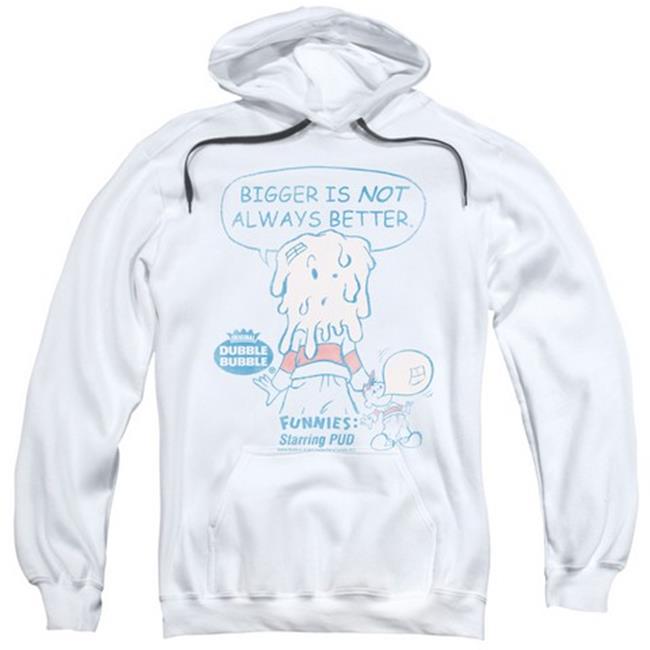 Trevco Dubble Bubble-Bigger - Adult Pull-Over Hoodie - White & 3X