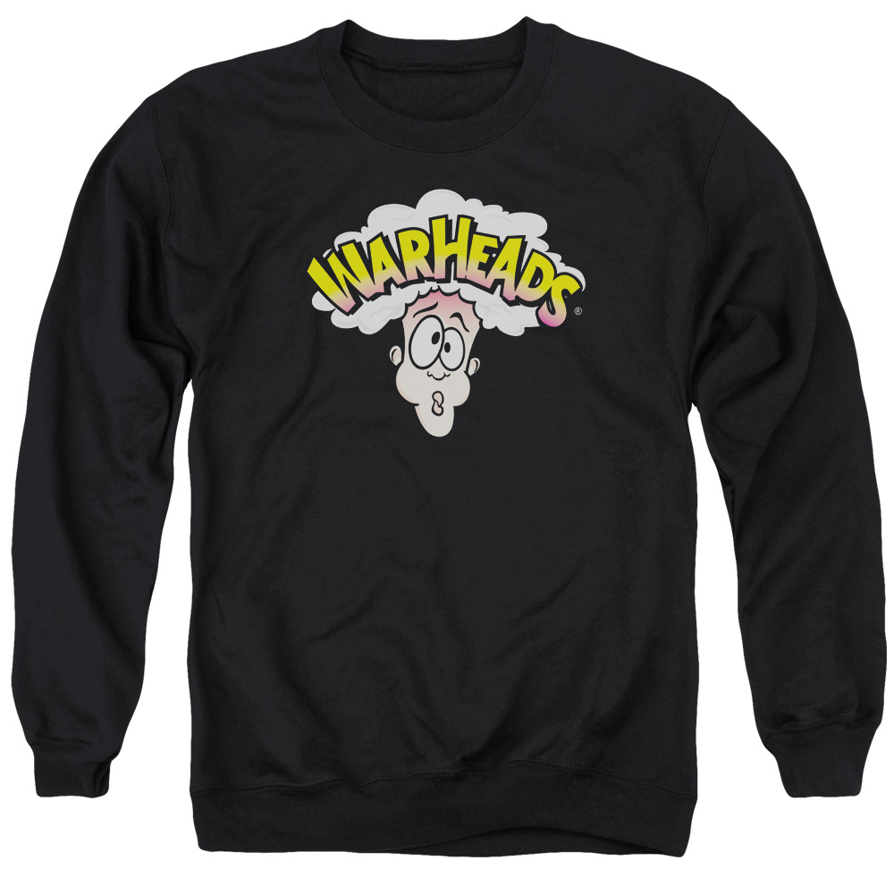 Warheads 90s Brand Extreme Sour Hard Candy Sour Head Logo Adult Crew Sweatshirt