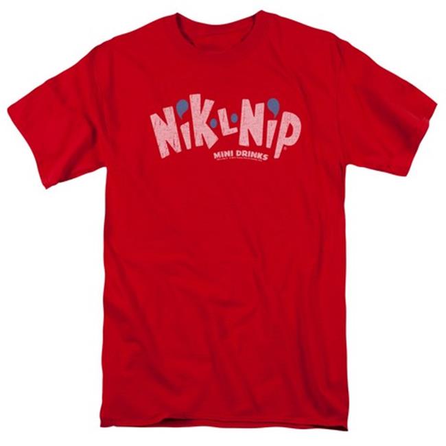 Trevco Dubble Bubble-Distressed Logo - Short Sleeve Adult 18-1 Tee - Red, Medium