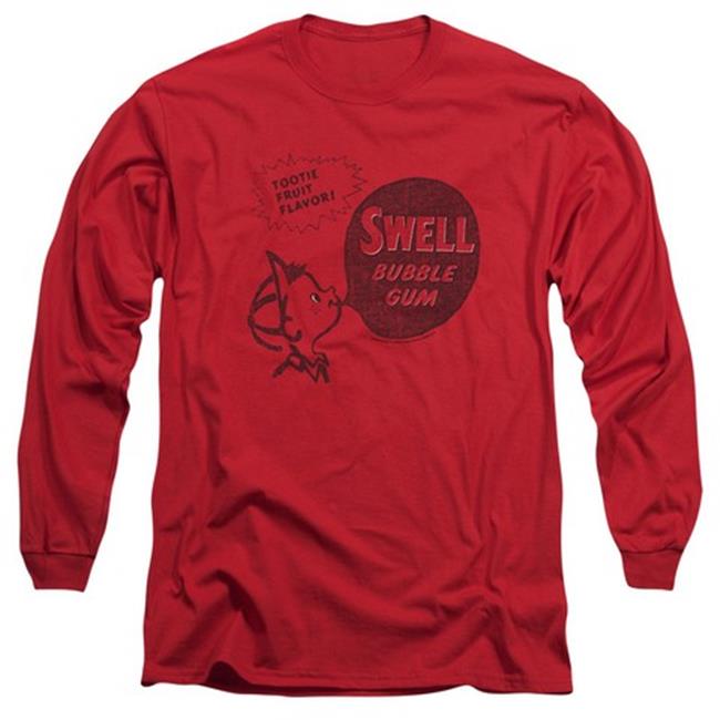 Trevco Dubble Bubble-Swell Gum - Long Sleeve Adult 18-1 Tee - Red  Large