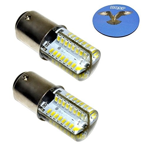HQRP 2-Pack 110V LED Light Bulbs Warm White for Pfaff 1197 / 1209 / 1211 / 1212 / 1213 / 1214 / 1216 / 1217 / 1222 / 1229 Sewing Machine Plus HQRP Coa