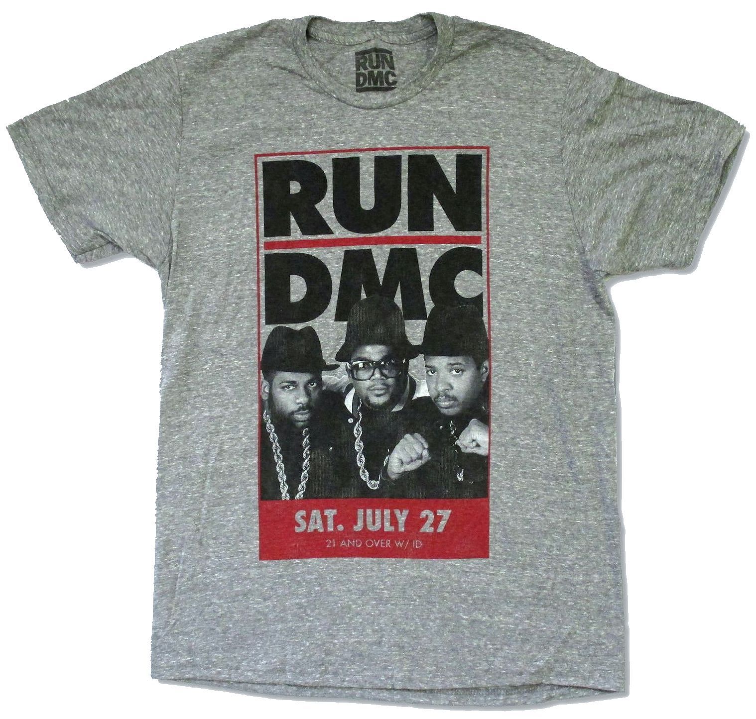 Run Dmc Vintage Tour Promo Pic Heather Grey T Shirt