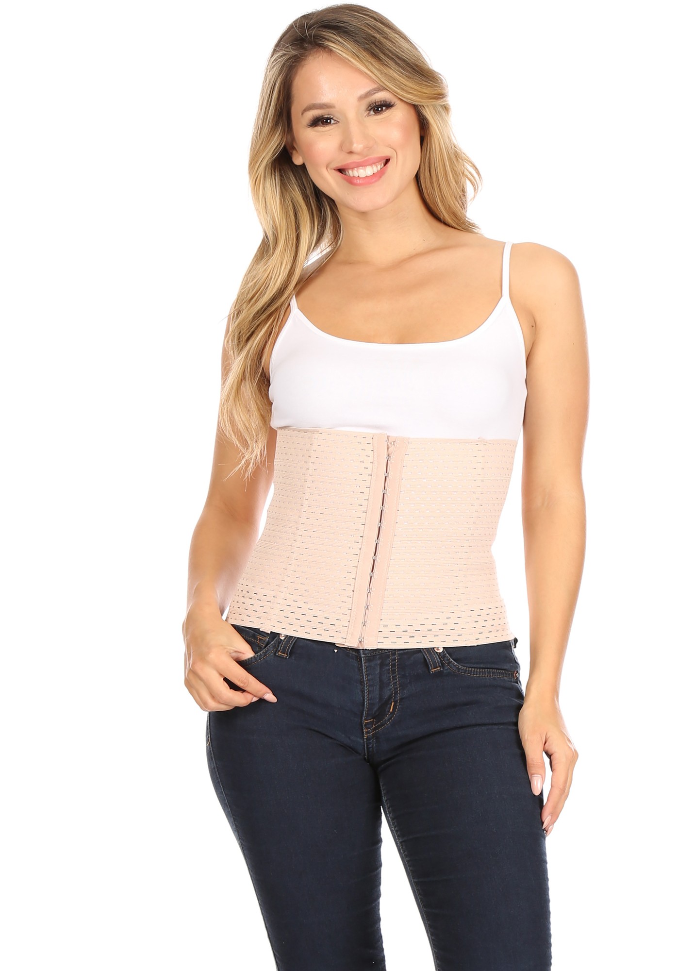 1021 Women Trimmer Slimmer Belt Latex Corset Waist Cincher Body Shaper