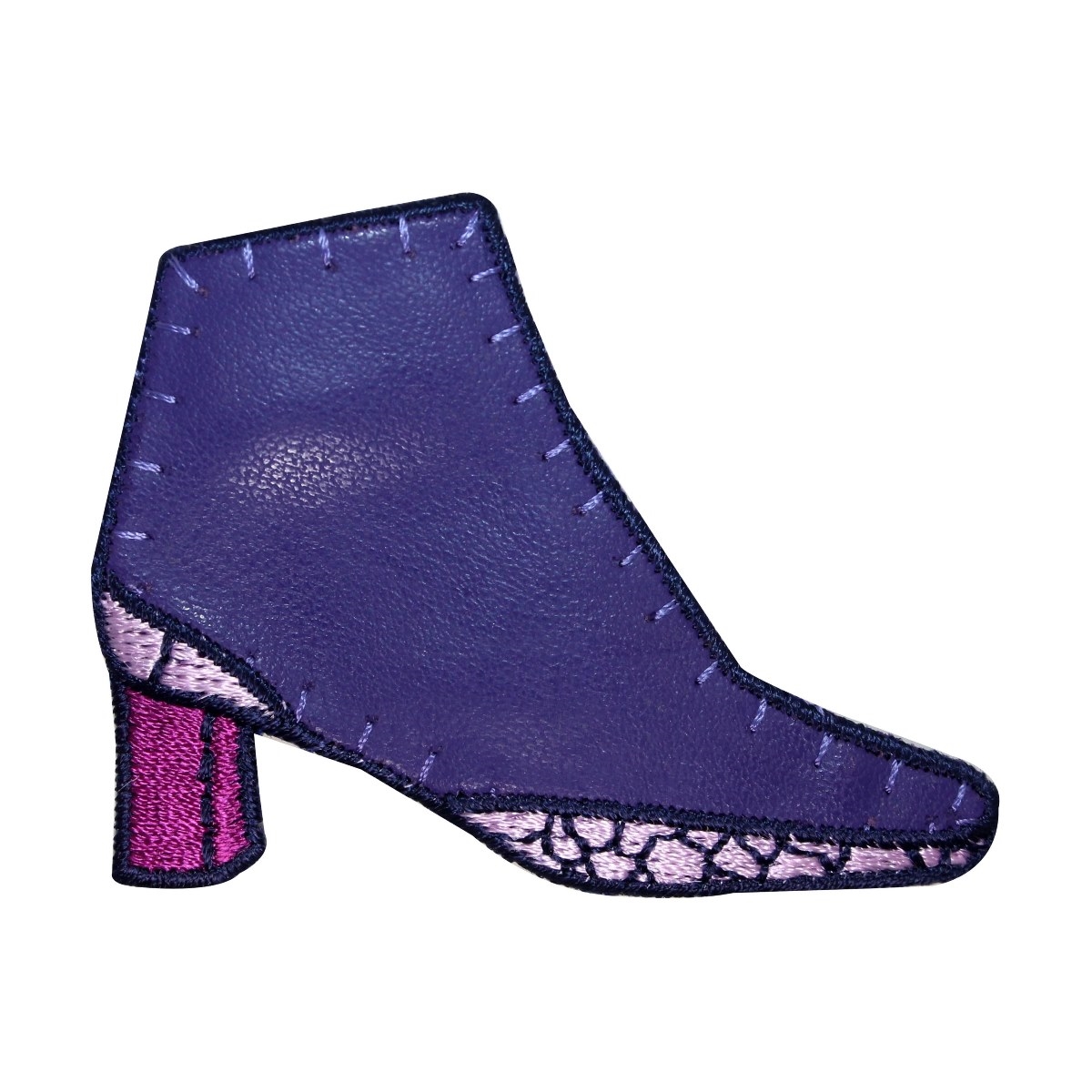 ID 8530 Pleather Heel Boot Patch Shoe Women Fashion Embroidered Iron on Applique