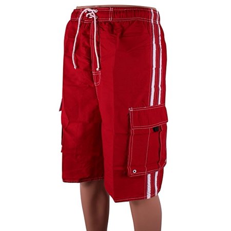 North 15 Men S Board Beach Swim Trunks Shorts with Cargo Pockets-5104-Rd-5XL