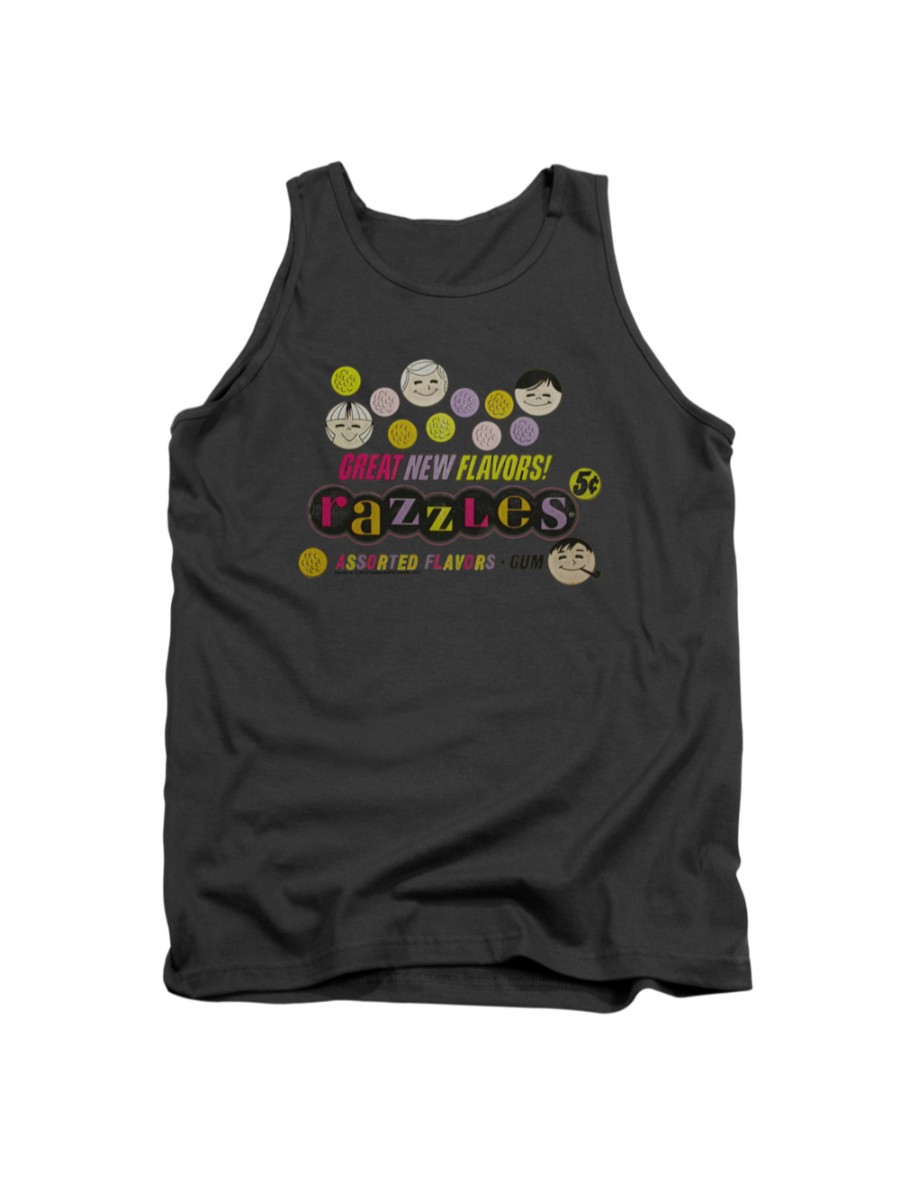 Dubble Bubble Nostalgic Candy Razzles Retro Box Adult Tank Top Shirt