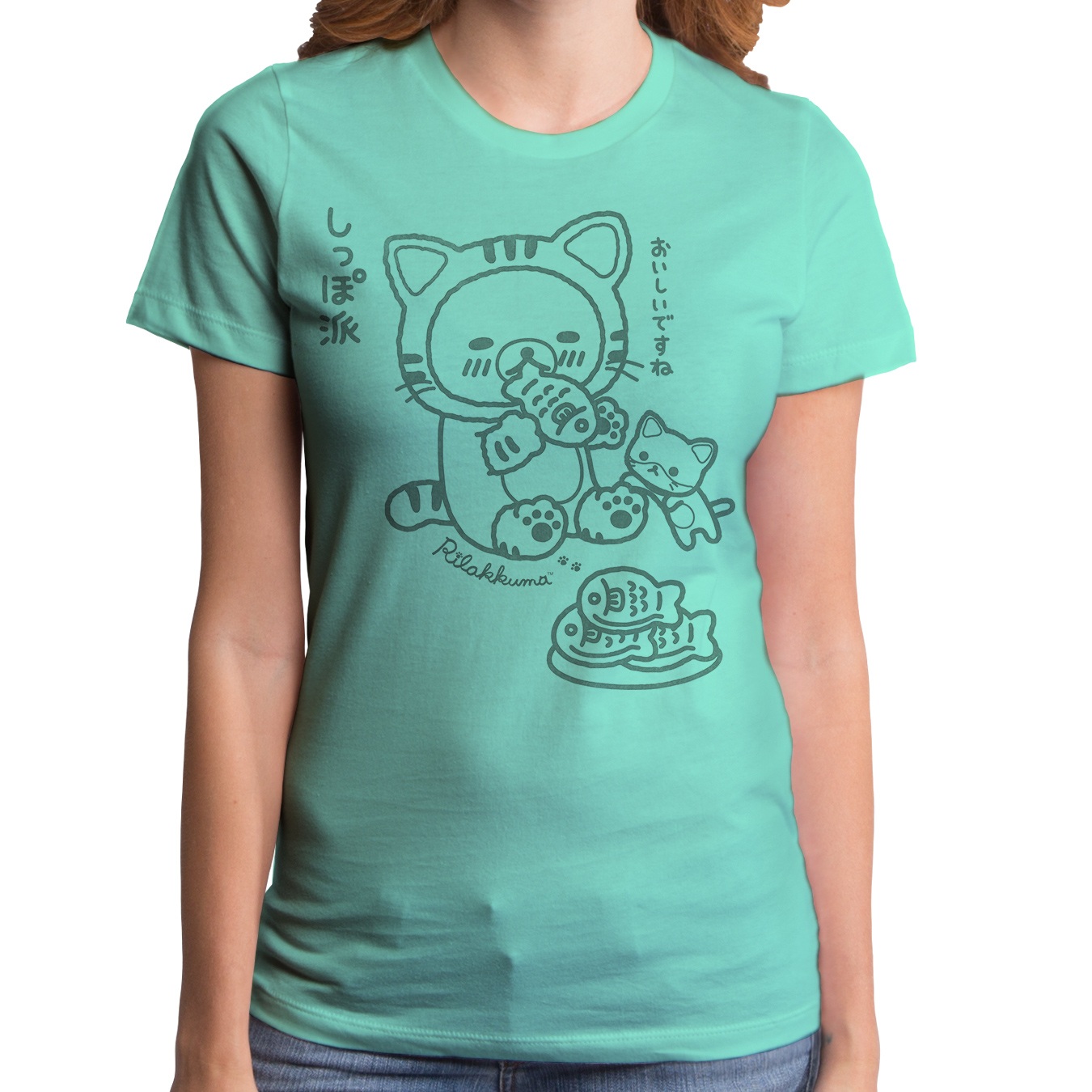 Rilakkuma Yummy Fish Mint Short Sleeve Junior S Crew