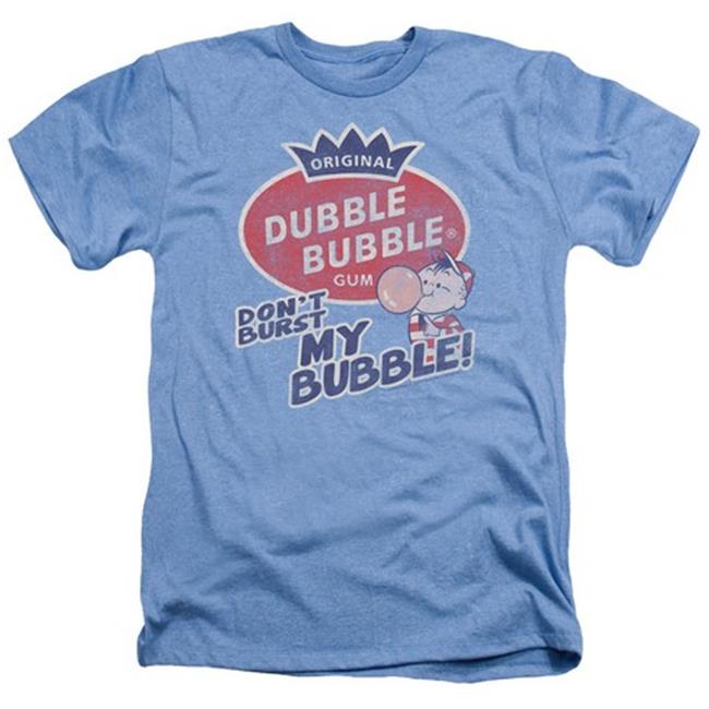 Trevco Dubble Bubble-Burst Bubble - Adult Heather Tee - Light Blue, Extra Large