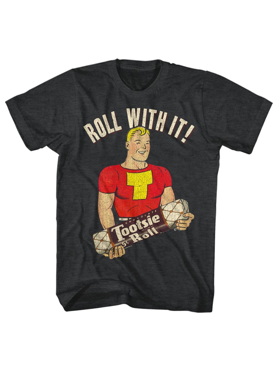 Tootsie Roll Chocolate Flavored Candy Taffy Roll with It Adult T-Shirt Tee
