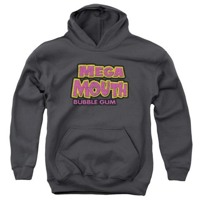 Trevco Dubble Bubble-Mega Mouth - Youth Pull-Over Hoodie - Charcoal- Large