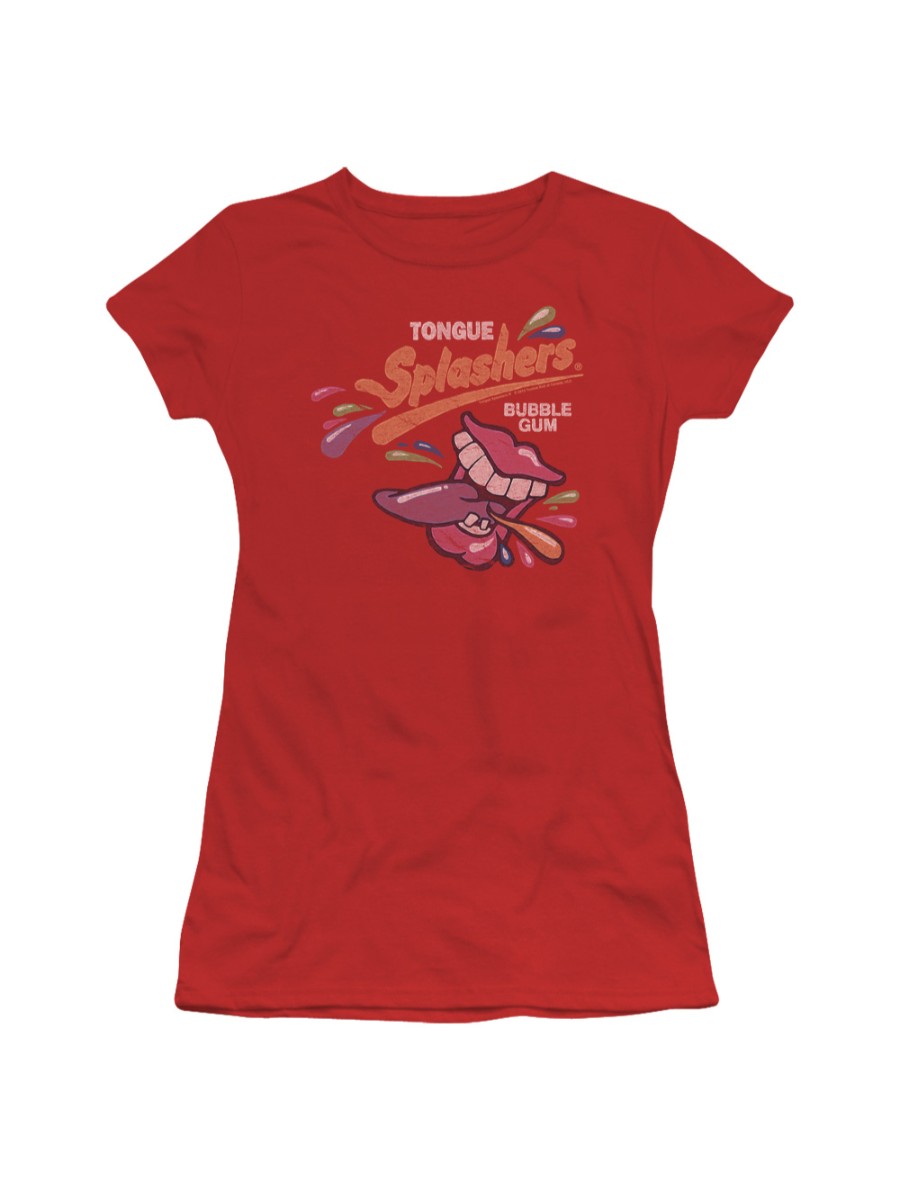 Dubble Bubble Nostalgic Candy Distress Logo Juniors Sheer T-Shirt Tee