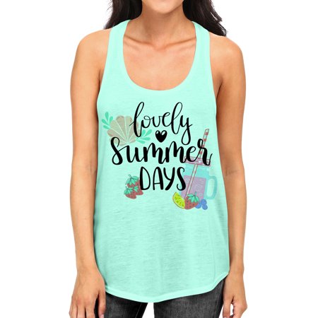 Junior S Lovely Summer Days Tee B957 PLY Mint Green Racerback Tank Top Medium