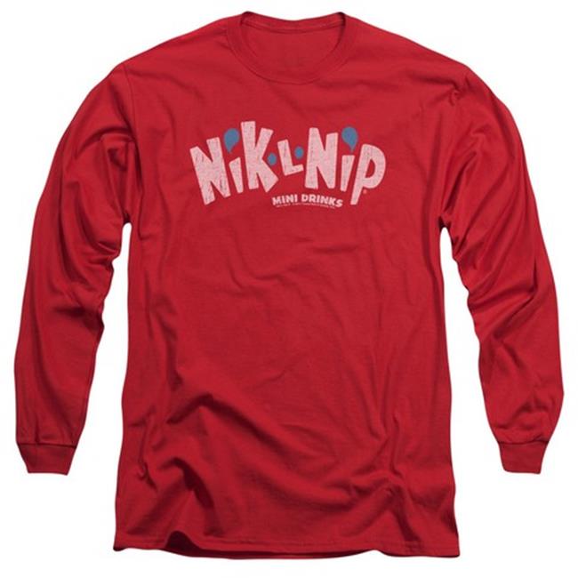 Trevco Dubble Bubble-Distressed Logo - Long Sleeve Adult 18-1 Tee - Red  Medium